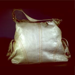 Shimmer Neutral with Bronze Shoulder Bag